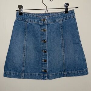 H&M button up denim mini skirt